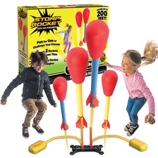 The Original Stomp Rocket Dueling Rockets, 4 Rockets and Rocket Launcher - for Ages 5 Years and up