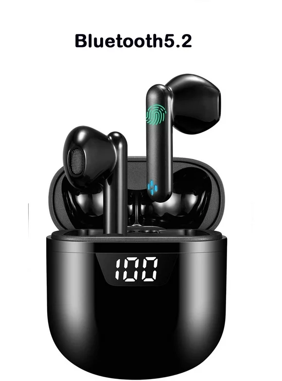 True Wireless Earbuds Active Noise Cancelling Bluetooth 5.2 for Clear Calls, USB-C Quick Charge, 24-Hour Playtime, IPX7 Waterproof for Apple/AirPods Pro/Android/iPhone(Black)