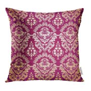 CMFUN Antique Damask Luxury Baroque Pattern Silk Brocade Beauty Floral Furniture Leaf Pillowcase Cushion Cover 16x16 inch