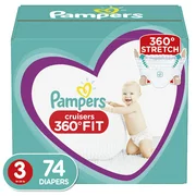 Pampers Cruisers 360 Fit Diapers, Active Comfort, Size 3, 74 ct
