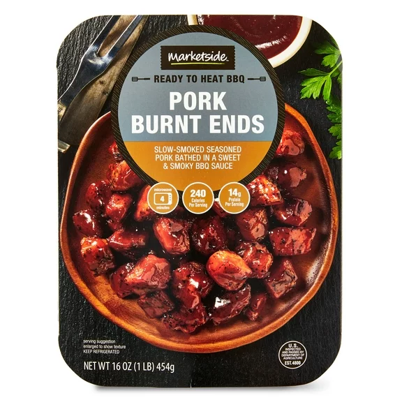 Marketside Pork Chunk Burnt Ends in Sauce-Naturally Smoked-16oz