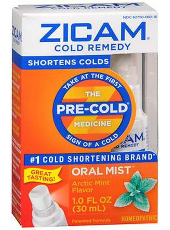 Zicam Cold Remedy Oral Mist Arctic Mint Flavor Pre-Cold Medicine 1 oz 2 Pack