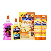 Elmers Butter Slime Kit, Includes Elmers Glow in the Dark Glue, Elmers Glitter Glue, Elmers Butter Slime Activator, 4 Count