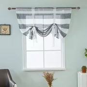 Gobestart Beauty Roman Curtain Short Sheer Tie Up Window Balloon Shade Sheer Voile