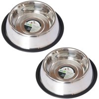 2-Pack Stainless Steel Non-Skid Pet Bowl For Dog Or Cat, 16 Oz, 2 Cup