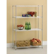 HSS 14"Dx36"Wx54"H, 4 Tier Steel Wire Shelving Rack, Silver/Zinc,  Weight Capacity Per Shelf 250 Lbs Evenly Distributed