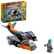 LEGO Creator 3in1 Cyber Drone 31111; Includes Cyber Drone, Cyber Mech and Cyber Scooter (113 Pieces)