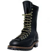 Red Dawg Boots Black Leather Lace-To-Toe Vibram