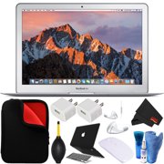 Apple 13.3 Inch MacBook Air Laptop (New 2017 Version MQD32LL/A) 128GB - Bundle with Black Hard Case and Keyboard Cover + White Corded Earbuds, Laptop Case + Screen Cleaner + More