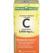 Spring Valley Stomach Friendly Vitamin C Tablets, 1000 mg, 90 Ct
