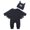 Black Long Romper + Smile Hat