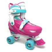 Chicago Skates Girls Adjustable Junior Quad Roller Skates - Pink, White, Teal