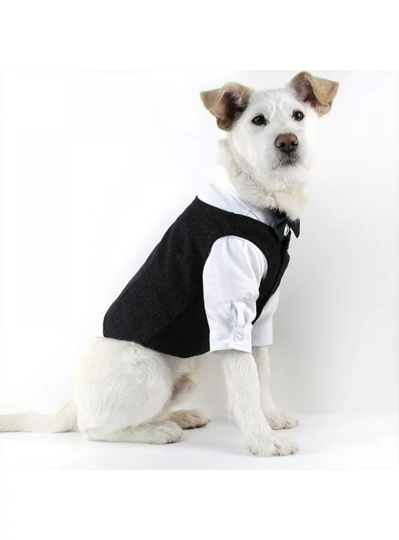 Gentleman Dog Clothes Wedding Formal Coat/Vest For Small Dogs Tuxedo Pet Outfit Halloween Christmas Costume For Cats
