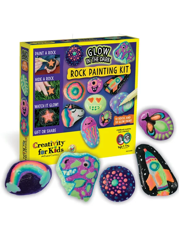 Creativity for Kids Glow in the Dark Rock Painting Kit - Child Craft Project for Boys and Girls