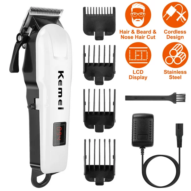 Kemei Rechargeable Hair Clipper Cordless Clipper Hair Trimmer Shaver Barber Clipper Hair Cutting Machine