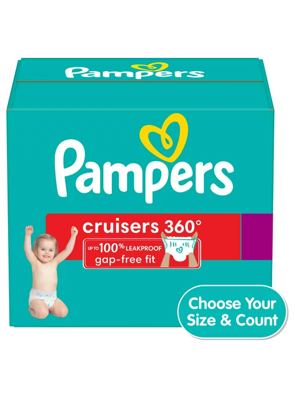 Pampers Cruisers 360 Diapers Size 4, 21 Count (Choose Your Size & Count)