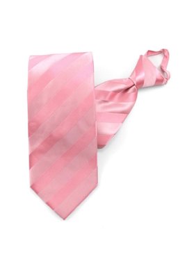 Pink Solid Color Tonal Stripe Zipper Ties