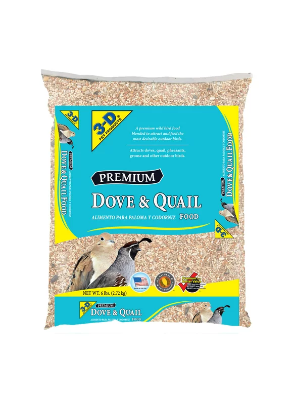 3-D Pet Products Premium Dove & Quail Wild Bird Food, 6 lb., 1 Pack, Dry