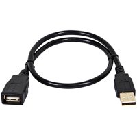 Monoprice USB 2.0 Extension Cable - 1.5 Feet - Black | Type-A Male to USB Type-A Female, 28/24AWG, Gold Plated Connectors