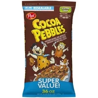 Post, Cocoa Pebbles Breakfast Cereal, Gluten Free, Chocolate, 36 Oz Bag