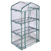 Palm Springs 3 -Tier Mini Greenhouse with Cover and Roll-up Zipper Door