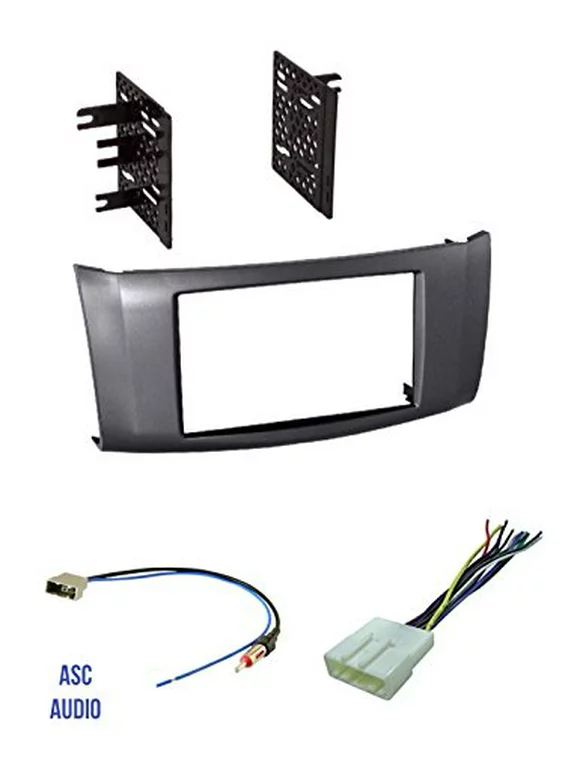 ASC Car Stereo Install Dash Kit, Wire Harness, and Antenna Adapter for installing a Double Din Aftermarket Radio for 2013 2014 2015 2016 Nissan Sentra