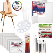 US Art Supply 63-Piece Custom Artist Acrylic Paint Kit w/ Coronado Sonoma Easel