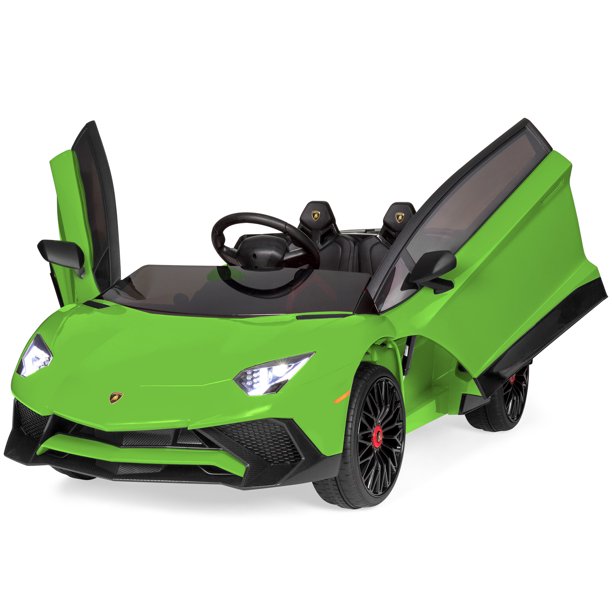 Best Choice Products Kids 12V Ride On Lamborghini Aventador SV Sports Car Toy w/ Parent Control, AUX Cable - Green