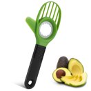 Avocado Slicer Pitter Cutter Peeler Scoop Multi-Tool 3-in-1 Kitchen Cooking Gadget with Silicone Comfort-Grip Handle BPA Free Blade Avocado Knife Spoon for Kiwi, Dragon Fruit, Melons (Green)