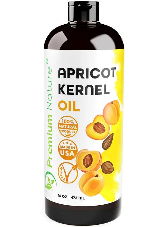 Apricot Kernel Oil 16 oz. Cold Pressed Apricot Oil. Skin Hair and Body Oil. Carrier Oil for Essential Oils.