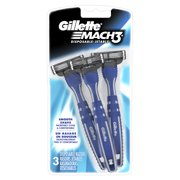 Gillette Mach3 Mens Disposable Razors for Smooth Shave, 3 ct