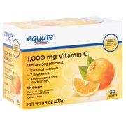 Equate Vitamin C Drink Mix, Orange, 1000mg, 30Ct