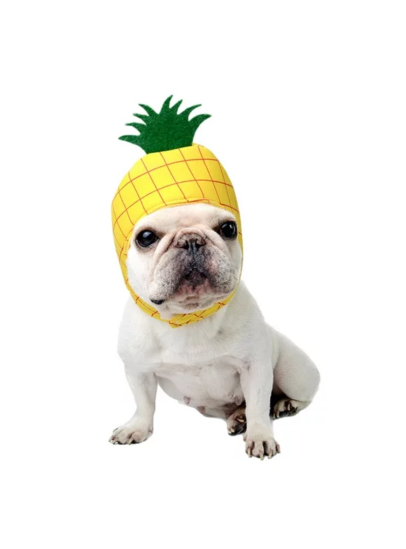 Hemousy Dog Headwear Pet Dog Cat Party Cute Pineapple Shape Hat Costume