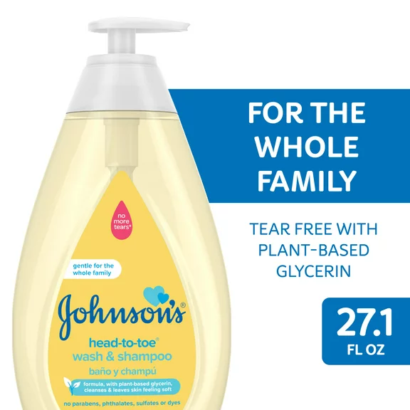 Johnson's Head-To-Toe Tearless Baby Body Wash & Shampoo, 27.1 fl. oz