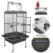 Zeny 68" Bird Cage Play Top Parrot Cockatiels Parakeet Cage Macaw Finch Cockatoo prevue Wrought Iron Flight Cage W/Stand Perch Pet Supplies
