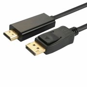 DP to HDMI Cable 6FT Gold Plated DisplayPort Display Port to HDMI Cable 1080p Full HD for PCs to HDTV, Monitor, Projector with HDMI Port