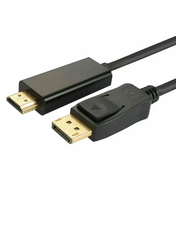 Cablevantage DP to HDMI Cable 6FT Gold Plated DisplayPort Display Port to HDMI Cable 1080p Full HD for PCs to HDTV, Monitor, Projector with HDMI Port