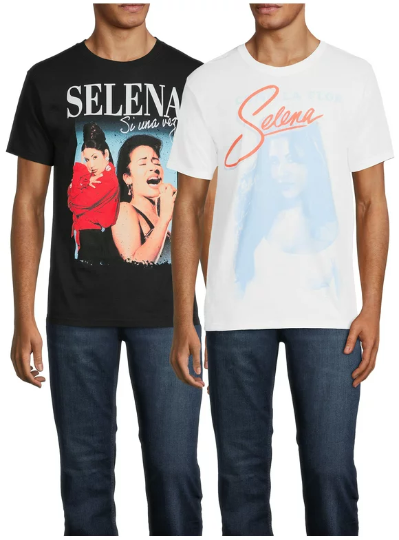 Selena Men's and Big Men's Si Una Vez and Como La Flor Graphic T-Shirts, 2-Pack