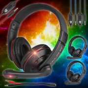 Stereo Gaming Headset, PS4 Gaming Headphones with Noise Cancelling Mic Lightweight Over-Ear Gaming Headset with 3D Surround Sound, Soft Memory Earmuffs, Fits for PC Xbox One Nintendo Switch