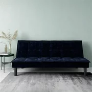 DHP Oscar Memory Foam Futon in Full Size Sofa Bed and Couch in Blue