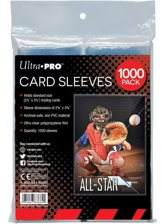 Ultra Pro Clear Card Sleeves for Standard Trading Cards 1000 Count