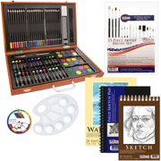US Art Supply 82 Piece Deluxe Art Drawing Creativity Set in Wooden Case with BONUS 19 additional pieces - Deluxe Art Set