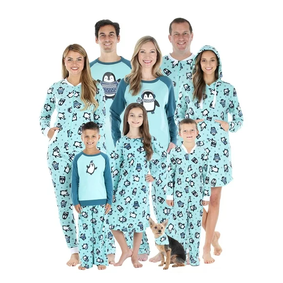 Our Family Pjs Family Matching Pajamas, Fleece Penguin Onesies