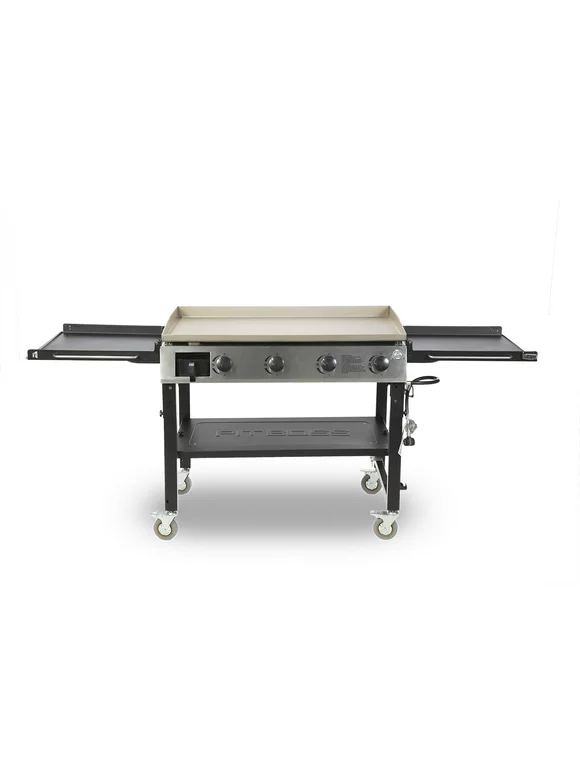 Pit Boss 4 Burner Portable Griddle Deluxe with Foldable Side Shelf, Lightweight and portable