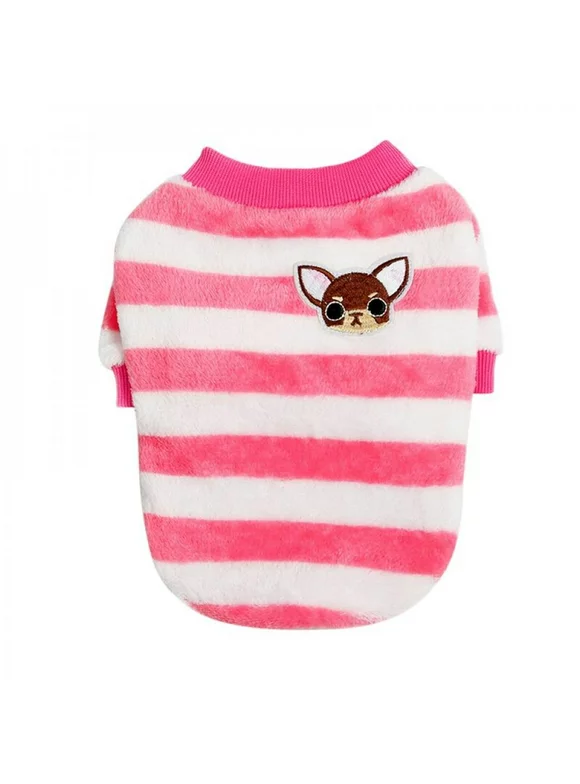 SweetCandy Pet Sweater for Dogs Dog Hoodie Stripes Vest Dog Clothes For Small Dogs Winter Warm Pet Clothing Sweatshirt Puppy Jacket Cotton Fleece Sweater Costume