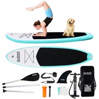 Ediors Inflatable Stand Up Paddle Boards(6 Inches Thick) ,Surfboard, w/Carry Back Pack,Adjustable Travel Paddle,Fin,Pump(118 x 33 x 6 Inches)