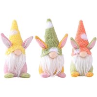 Easter Bunny Gnomes Plush-Easter Gnome Decor Easter Home Decoration, Handmade Rabbit Ear Gnome Plush Scandinavian Tomte Dwarf, Easter Gifts for Adults Kids (3PCS)