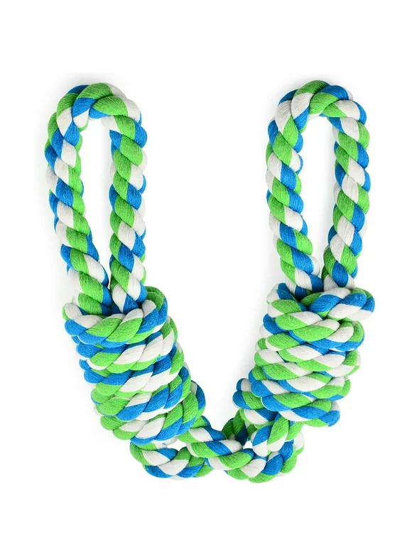 Dog Rope Toy for Large Dogs, Tug of War Dog Toy with 2 Handles, Great for Dogs' Dental Health