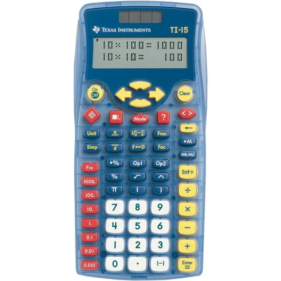 Texas Instruments TI-15 Explorer Elementary Calculator, Blue