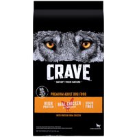 CRAVE High Protein Adult Grain Free Natural Dry Dog Food With Protein from Chicken, 22 lb. Bag